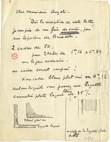 Lettre de Paul Signac à Anzoli