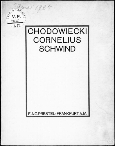 Chodowiecki, Cornelius, Schwind : [vente du 29 mai 1925]