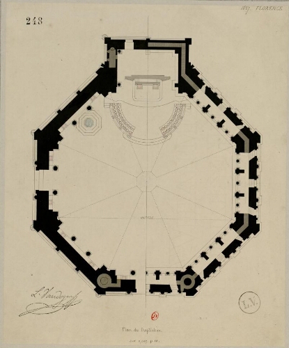 1827 Florence, Plan du Baptistère