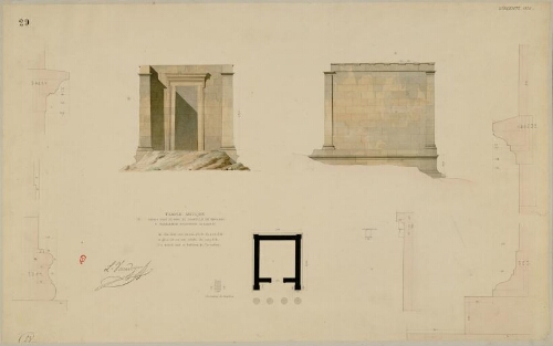 Girgenti 1830, temple antique connu sous le nom de chapelle de Phalaris à Agrigente aujourd'hui Girgenti