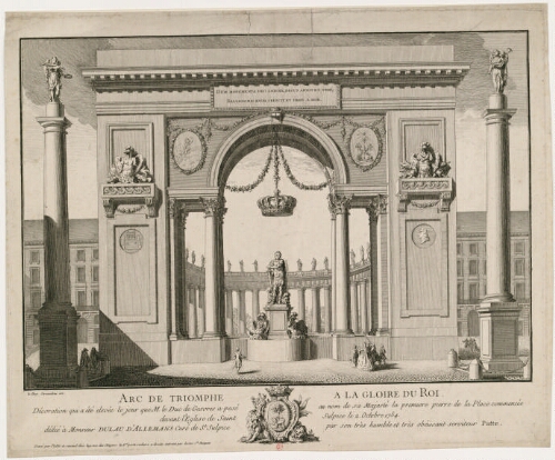 Arc de triomphe à la gloire du Roi, décoration qui a été elevée [...] devant l'Église de Saint Sulpice le 2 octobre 1754
