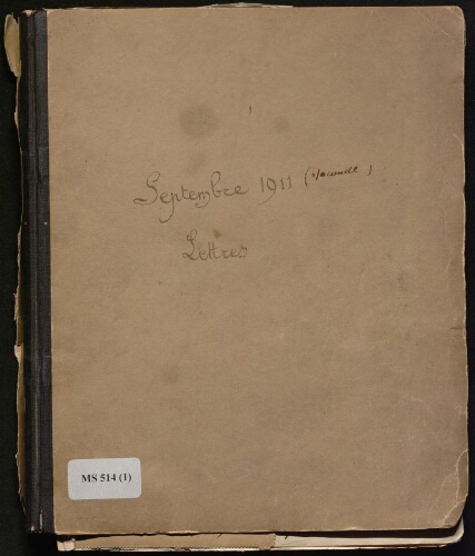Cahier formé par Apollinaire réunissant des documents se rattachant au vol de la Joconde et des statues ibériques au Louvre. 1 : Lettres