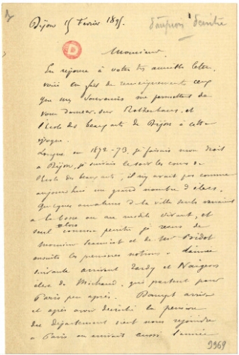 Lettre de Edouard Jérôme Paupion, 15 février 1895