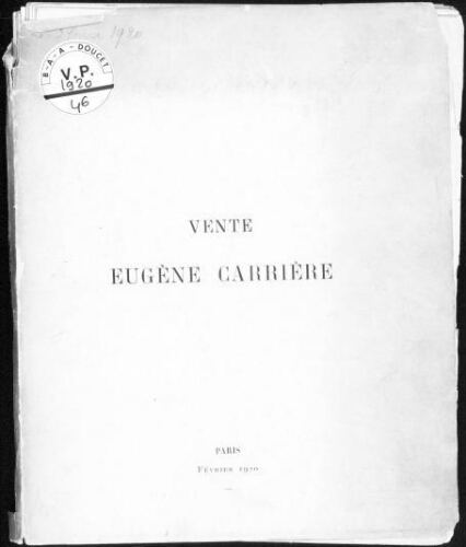 Vente Eugène Carrière : [vente du 2 février 1920]