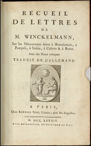 Recueil de lettres de M. Winckelmann sur les découvertes faites à Herculanum [...]